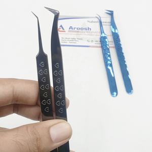 Haute Qualité L 45 Degrés Coeur Plasma Pince À Épiler Noir Bleu En Gros En Acier Inoxydable Extension De Cils Pince À Épiler Pointu - Product Image 5