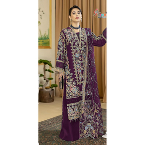 Trabajo de bordado de Georgette de imitación exclusivo para mujer Salwar Kameez con ropa de Festival Dupatta fabricada por moda para adultos - Product Image 1