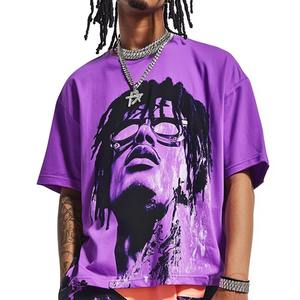 Camisetas gráficas personalizadas Camiseta de manga corta de algodón de gran tamaño Hip Hop con serigrafía de alta calidad para hombre - Product Image 4