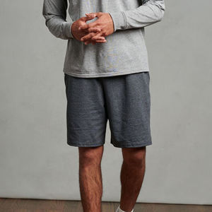 Bermudas informales con logotipo personalizado para hombre, pantalones cortos transpirables de lona de algodón, Cintura elástica de secado rápido, teñido liso, para Fitness y correr, 2025 - Product Image 4