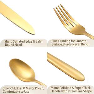 Ensemble de couverts en acier inoxydable martelé-Couteau à fourchette cuillère pour restaurant à domicile ou mariage pour cadeaux de cuisine - Product Image 6