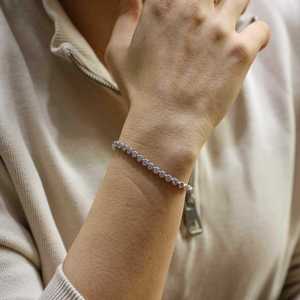 925 Sterling <b>Silver</b> Waterway Elevator Chain <b>Bracelet</b> Elegant Crystal <b>Bangle</b> - Product Image 3