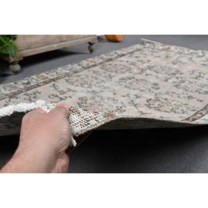 Vintage Classic Tabriz Style Turkish Rug 4ft X 8.7ft Handmade <b>Wool</b> Beige <b>Brown</b> Patchwork Pattern Latex Backing for Teen Living - Product Image 4