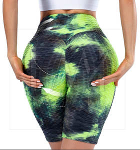 Nuevo estilo de moda Tie Dye Booty Shorts 100% algodón Running Fitness Yoga Short con tela personalizable - Product Image 6