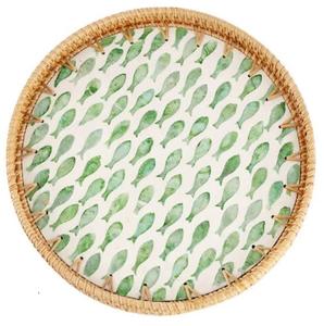 Hotels Restaurants Cafes And Canteens Usage Serving Tray Delicious Food And Dessert Round Rattan Server Tray Serving Dishes - Product Image 1