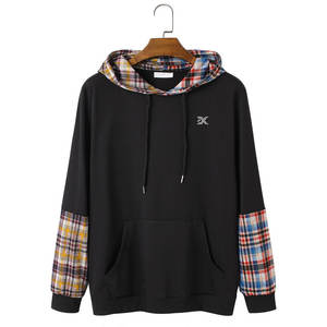 Sudaderas con capucha transpirables de lana de ajuste regular cómodas y duraderas para hombre para invierno, ropa de patrón sólido, cuello con capucha para estaciones frías - Product Image 1