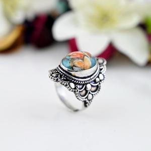 Boho Style 925 Sterling Silver <b>Turquoise</b> Gemstone <b>Ring</b> Jewelry Handmade Silver <b>Ring</b> Jewelry for Women Wedding Gift for Her - Product Image 2
