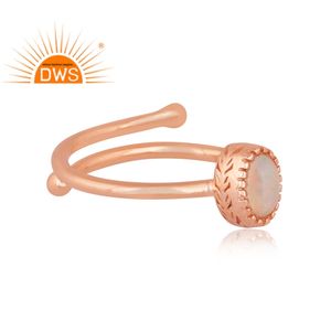 Hot Selling Sterling <b>Silver</b> Rose Gold Plated Natural Ethiopian <b>Opal</b> Gemstone <b>Ring</b> Custom Jewelry For Women Gift For Her - Product Image 3