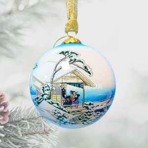 <span class=keywords><strong>Leonardo</strong></span> Da Vinci peint à la main en <span class=keywords><strong>verre</strong></span> ornement d'arbre de Noël haute qualité Monna Lisa boule boule Festival décor à la maison suspendu - Product Image 2
