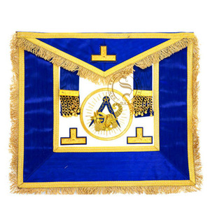 Tablier maçonnique Regalia Fellow Craft à vendre | Tablier Regalia de couleur blanche en gros avec rosaces bleues - Product Image 6