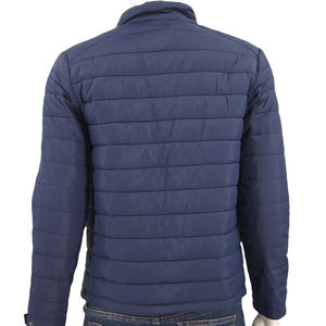 Veste matelassée légère bleu marine pour homme, veste d'hiver zippée avec col montant, vêtement d'extérieur décontracté et chaud - Product Image 4
