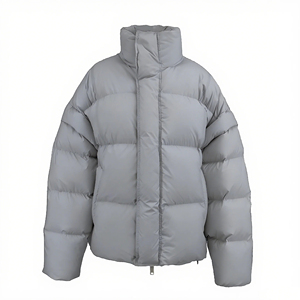 Chaqueta parka de invierno con logotipo personalizado para mujer, Abrigo acolchado ligero con capucha desmontable, Chaqueta larga - Product Image 3