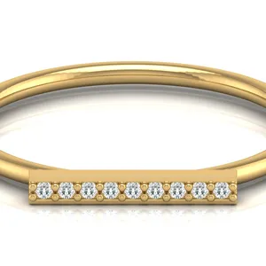 Super High Quality Classic 14k Gold Gifts Fine Jewelry Women Wedding Lab Diamond T Bar Rings Direct From Suppliers