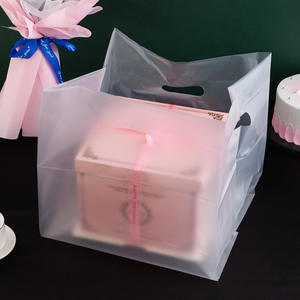 Bolsas de supermercado LDPE/HDPE de diseño personalizado con material transparente con un logotipo impreso, asas troqueladas y refuerzos laterales - Product Image 3