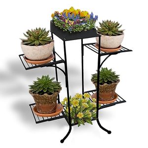 High Quality Flower <b>Pot</b> 6 Tiers Metal Plant <b>Stand</b> Flower <b>Pot</b> Rack For Garden Balcony Home - Product Image 5