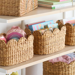 Cubo de jacinto de agua con borde festoneado ecológico tejido a mano para organizar y decorar al por mayor de Vietnam - Product Image 4