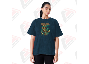 Stylish Women's Acid Wash T-Shirt with Appliques & Beading Comfortable Trendy Eco-Friendly Summer <b>Tops</b> Made Denim Batik Corduroy - Product Image 4