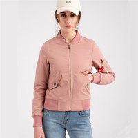 Blousons Bomber Imprimés en Satin Polyester Rose Vif pour Femmes, Personnalisables, Imperméables, avec Fermeture Éclair, en Nylon, Vente en Gros pour l'École
