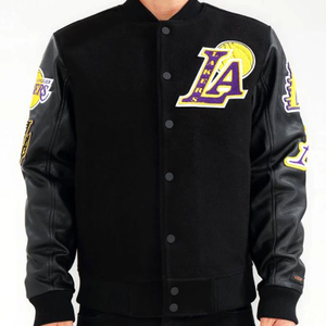 Logotipo personalizado Lana Bordado Varsity Letterman Chaquetas Hombres Varsity Chaqueta de cuero - Product Image 1