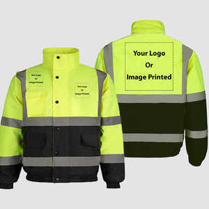Camisa DE TRABAJO DE SEGURIDAD personalizable para hombre, material reflectante transpirable de alta visibilidad, logotipo personalizable, bolsillo con bandera para uso diario - Product Image 6