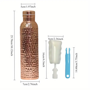 Bouteille d'eau en cuivre pur 950ML faite à la main Ayurveda Health Benefit Sport étanche utilisation de fête instantanée verres en plastique à forte demande - Product Image 5