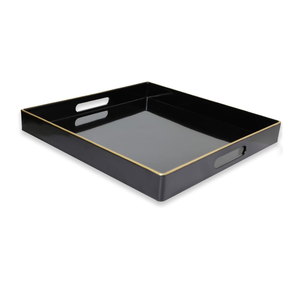Bandeja decorativa cuadrada moderna de laca Bandeja de mesa de servicio de café para baño otomano Cocina al por mayor de Vietnam - Product Image 4