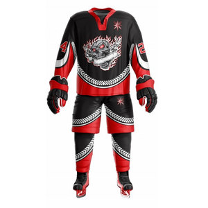 Nouveau Style impression personnalisée Sublimation Hockey sur glace maillot ensemble complet personnalisé imprimé Hockey sur glace uniforme 100% Polyester séchage rapide - Product Image 2