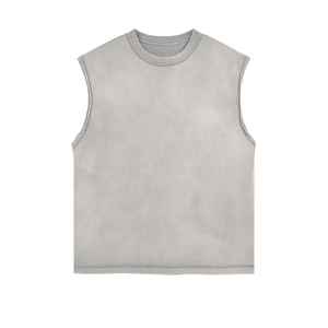 Camiseta sin mangas de entrenamiento de calle para hombre, peso pesado, secado rápido, transpirable, de talla grande, método de tejido de punto con tiras - Product Image 5