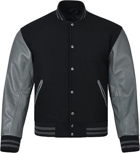 Chaqueta acolchada Softshell de invierno para hombre Mezcla de lana de estilo universitario con patrón de letras universitarias bordadas Posición del logotipo frontal - Product Image 4