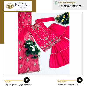 Thnic Clothing EW esesigner aux eorgette brombroidery K Harara alalwar UIT con upatta de Ndian Supplier - Product Image 5
