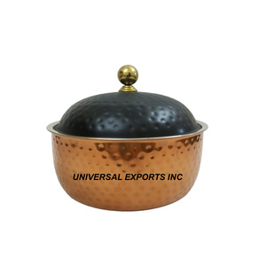 Pot en nacre blanche de forme ronde Casserole de créateur faite à la main Vente en gros Chauffe-plats en métal - Product Image 3