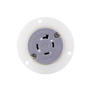 Prise à verrouillage rotatif Hubbell compatible J-522 et entrée à bride NEMA L14-20 industrielle 20A compatible NFC pour appareils à courant élevé - Product Image 2