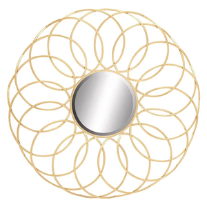 Attractive Design Washroom Decoration Best Selling Superior Quality <b>Metal</b> Wire <b>Frame</b> Round Shape Wall Mirror - Product Image 3