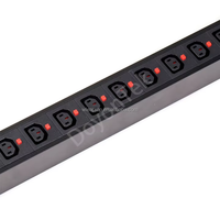 DoyonTek Metal 1U IEC C13/C19 Rack PDU avec 12 prises, fonction d'éclairage et de verrouillage pour les centres informatiques et les centres de données IDC