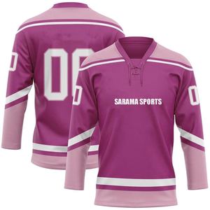 Camiseta de hockey sobre hielo con nombre de equipo personalizable Diseño liso popular Ropa de hockey sobre hielo personalizada Transpirable Impreso personalizado - Product Image 1