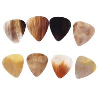 Plectres de guitare personnalisés en corne de buffle et de bœuf polie avec finition au toucher naturel, personnalisables pour guitare acoustique et logo sur mesure