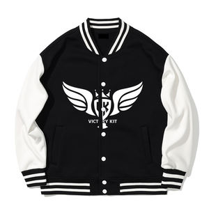 Custom 2026 Unisex White & <b>Navy</b> Varsity <b>Jacket</b> Classic Letterman Bomber with Ribbed Trim <b>for</b> Men & <b>Women</b> - Product Image 2