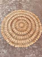 Tapis rond en jute tressé fait main, fibre naturelle, tapis de style bohème, tapis de salon écologique