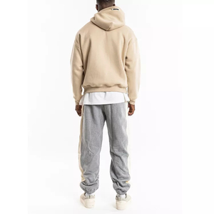 Sweat à capuche pour homme 100% coton 500 g/m² de haute qualité, uni, ample, court, lourd, surdimensionné, brodé - Product Image 5