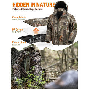 Chaquetas de Caza de Invierno para Hombre al por Mayor, Personalizables, de Alta Calidad, Transpirables, Resistentes al Viento, las Más Vendidas, de Poliéster/Algodón - Product Image 3