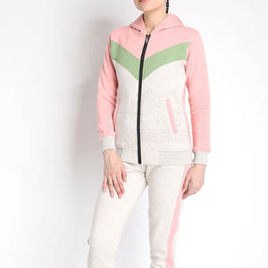 ชุดกีฬาผู้หญิงมีฮู้ดชุดวอร์มแฟชั่นผ้าคอตตอนลาย100% สำหรับนักวิ่งในฤดูหนาว - Product Image 4