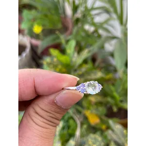 Natural Aquamarine Tanzanite <b>Cluster</b> Ring 925 Sterling Silver Handmade Gemstone Jewelry Wholesale Supplier - Product Image 3