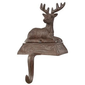 Soporte de calcetín de Navidad de hierro rústico para chimenea Mantel estante colgante decorativo festivo para decoración del hogar de vacaciones - Product Image 1