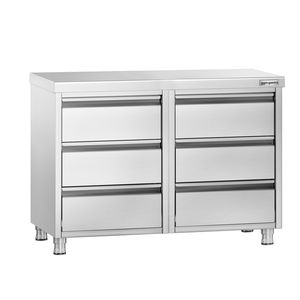 ตู้ลิ้นชักเชิงพาณิชย์ PREMIUM - สแตนเลส - 6 ลิ้นชัก - 1000x600 มม. - Product Image 1