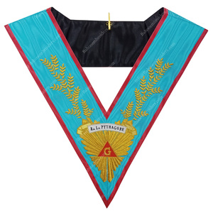 COLLIER MAÇONNIQUE REGALIA BLUE LODGE ASSR WORSHIPFUL MASTER-COLLIER MAIN BLEU FREEMASON - Product Image 4