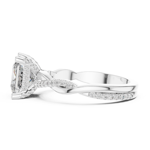 Bague de fiançailles ou d'anniversaire personnalisée en or blanc 14 carats plaqué rhodium, diamant de laboratoire taille princesse, clarté VS1, sertissage à griffes, qualité professionnelle - Product Image 6