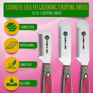 Flamia esencial Mango Verde grande madera respetuoso con el medio ambiente perro pelar Terriers peine eficaz herramienta de aseo para mascotas - Product Image 4