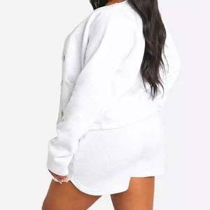 Ensemble chemise et short en coton biologique pour femmes Vêtements durables pour femmes Ensembles deux pièces d'été pour femmes Ensemble short à manches courtes - Product Image 3