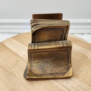 Par de sujetalibros de latón, sujetalibros de libros apilados de latón pesado - Product Image 3