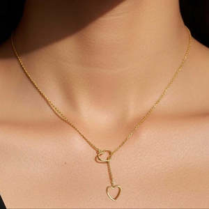 NOVAMART Fine Minimal Linked Heart Pendant Hallmarked Silver Gold Plating Trendy <b>Necklaces</b> for Women Gift <b>Opal</b> Diamond Pearl Mad - Product Image 2